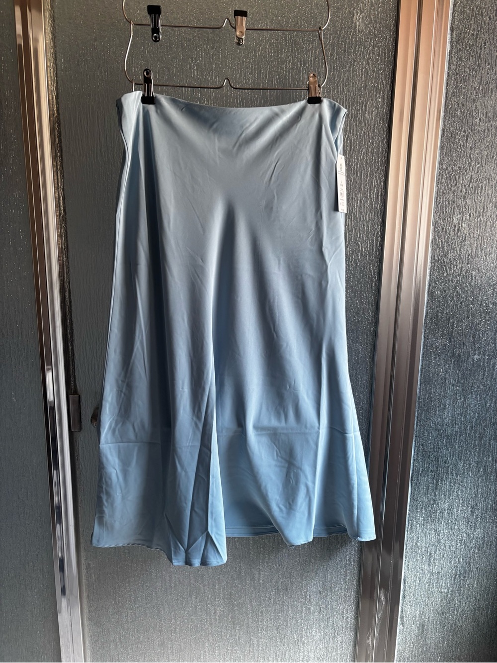 Time and Tru Light Blue A-Line Midi Skirt